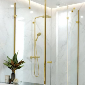 Душова стійка Hansgrohe Raindance S 240 1jet EcoSmart+ з термостатом золото 28825990