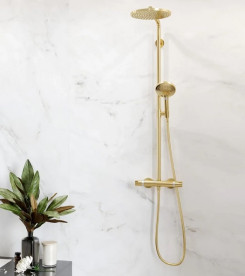 Душова стійка Hansgrohe Raindance S 240 1jet EcoSmart+ з термостатом золото 28825990