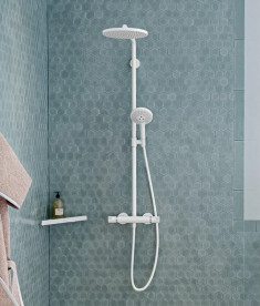 Душова стійка Hansgrohe Raindance S 240 1jet EcoSmart із термостатом чорний матовий 28823700