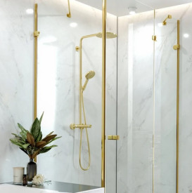 Душова стійка Hansgrohe Raindance S 240 1jet EcoSmart із термостатом золото 28823990