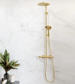 Душова стійка Hansgrohe Raindance S 240 1jet EcoSmart із термостатом золото 28823990