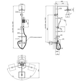 Душевая стойка Kroner KRP Armada-C064Q со смесителем и душевым гарнитуром хром CV024339