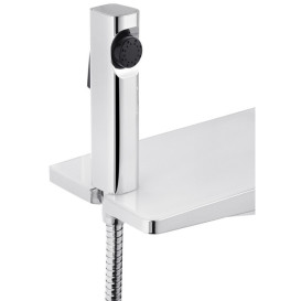 Душевая стойка Kroner KRP Armada-W066 со смесителем и душевым гарнитуром хром/белый CV033879