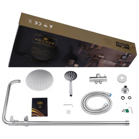 Душова стійка Kroner KRP Edelstahl Klassisch-ESG231 з душовим гарнітуром нержавіюча сталь CV029978