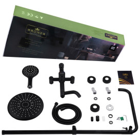 Душевая стойка Kroner KRP Edelstahl Klassisch-SCH063 со смесителем и душевым гарнитуром черный CV025650