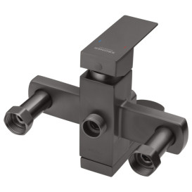 Душевая стойка Kroner KRP Edelstahl Kubus-PVD063 со смесителем и душевым гарнитуром нержавеющая сталь графит CV035906