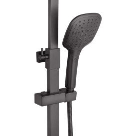 Душевая стойка Kroner KRP Edelstahl Kubus-PVD063 со смесителем и душевым гарнитуром нержавеющая сталь графит CV035906