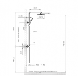 Душова стійка Ponsi Round зі змішувачем хром BN COL C RMIX 0002