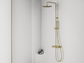Душова стійка Ravak Espirit з термостатичним змішувачем рожеве золото матове X070498