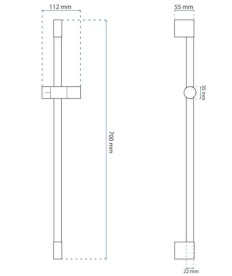 Душова стійка Rea 70 см метал хром REA-P5982