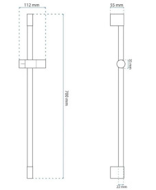 Душова стійка Rea 70 см метал матове золото REA-P6500