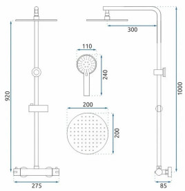 Душевая стойка Rea Bliss с термостатом хром REA-P8805