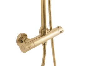 Душевая стойка Rea Bliss с термостатом золото REA-P8806