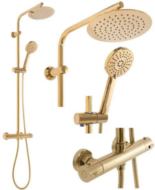 Душова стійка Rea Bliss із термостатом золото REA-P8806