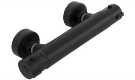 Душова стійка Rea Міке з чорним термостатом REA-P0550