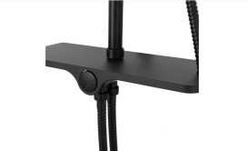 Душова стійка Rea Міке з чорним термостатом REA-P0550