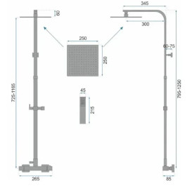 Душова стійка Rea Milan з термостатом хром REA-P0222