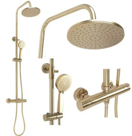 Душова стійка Rea Parot із термостатом золото REA-P2323