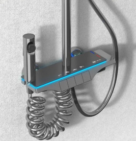 Душевая стойка для ванны Rea Savio с термостатом графит REA-P8412