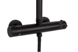 Душевая стойка Rea Tom с термостатом черный REA-P7101