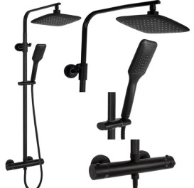 Душевая стойка Rea Tom с термостатом черный REA-P7101