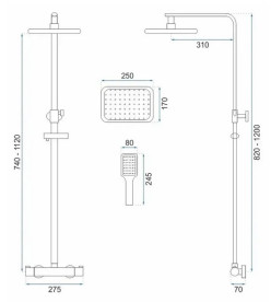 Душова стійка Rea Tom з термостатом хром REA-P7100