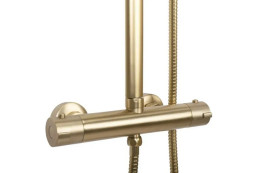 Душевая стойка Rea Tom с термостатом матовое золото REA-P5004
