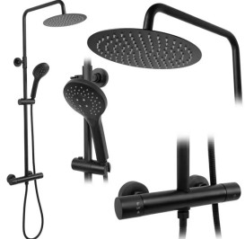 Душова стійка Rea Vincent із термостатом чорний REA-P6600