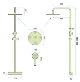 Душова стійка Rea Vincent із термостатом нікель REA-P6603