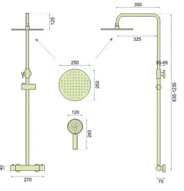Душова стійка Rea Vincent із термостатом золото REA-P8005