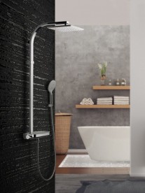 Душевая стойка с термостатом Paffoni Moby хром/белый ZCOL 667 CR AG