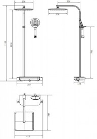 Душевая стойка с термостатом Paffoni Moby хром/белый ZCOL 667 CR AG