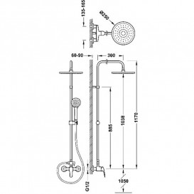 Душевая стойка Tres Base Plus с однорычажным смесителем хром 21619110