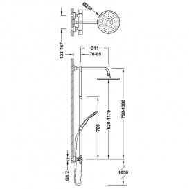 Душевая стойка Tres Base Plus с термостатом матовый черный 21639302NM