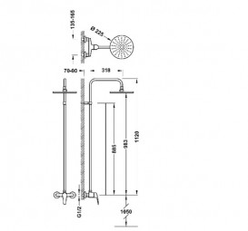 Душевая стойка Tres Base с однорычажным смесителем хром 21699510
