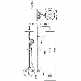 Душова стійка Tres Canigo Plus з одноважільним змішувачем хром 21819101