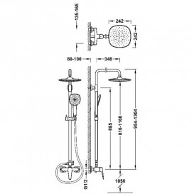 Душевая стойка Tres Canigo Plus с однорычажным смесителем хром 21831221