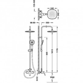 Душова стійка Tres Canigo з одноважільним змішувачем хром 21719101
