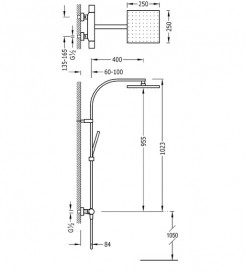 Душевая стойка Tres Class-Tres термостатическая c верхним и ручным душем хром 20539501