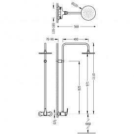 Душевая стойка Tres Eco-tres для сада или бассейна хром 07099501