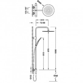 Душевая стойка Tres Fuji с однорычажным смесителем хром 28119101
