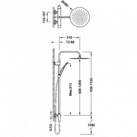 Душевая стойка Tres Fuji с однорычажным смесителем хром 28119701
