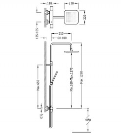 Душова стійка Tres Loft colors з термостатом фіолетовий/хром 20019501VI