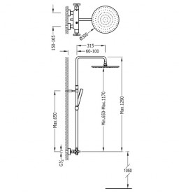 Душевая стойка Tres Max-Tres термостатическая c верхним и ручным душем хром 06321101