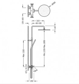  	Душевая стойка Tres Max-Tres термостатическая с каскадным изливом 06331201