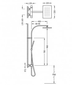Душевая стойка Tres Slim colors термостатическая белый матовый 20219501BM