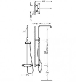 Душова стійка Tres Tresmostatic термостатична без душових аксесуарів хром 09049501