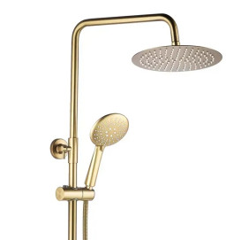 Душова стійка VBI Milano з термостатом і душовим гарнітуром золото VBI-050111GL