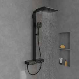 Душева стійка Villeroy & Boch Infinity Showers з термостатом матовий чорний TVS110005000K5