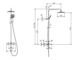 Душова стійка Villeroy & Boch Universal Showers з термостатом хром TVS00001200061
